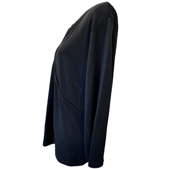 Talbots‎ Plus Size X Slinky Top Surplice Faux Wrap Black Wrinkle Free Capsule - Picture 4 of 9